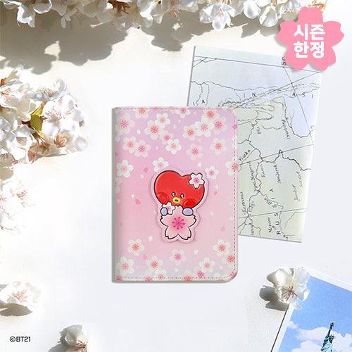 BT21 Leather Passport Cover Cherry Blossom (Pequeño)