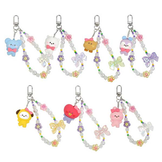 BT21 minini Beads Strap Keyring (Lovely)